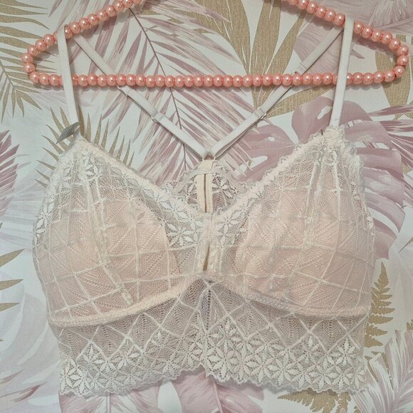 NWT Sophie b. intimates soft pink lace padded bralette, L - Picture 4 of 6